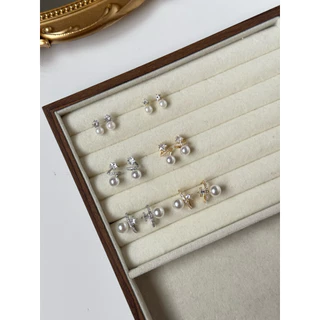 Trophies.co - Starlight pearl earrings (gold/silver/rosegold) ต่างหูดาวไข่มุก ต่างหูดาว ต่างหูมุก