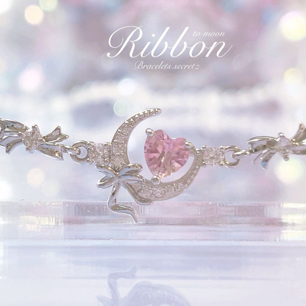 🎀ลด80฿ 🐰 โค้ดหน้าร้าน 💗 New~ Ribbon 💗 สร้อยคอชุบเงินแท้92.5% สร้อยคอ หัวใจน่ารัก โบว์ (7) Vivienne w