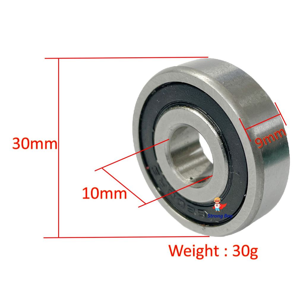 ลูกปืนล้อ เบอร์ 6200RS ล้อหน้า ล้อหลัง 9mm x 30mm สกู๊ตเตอร์ไฟฟ้า แข็งแรง ทนทาน