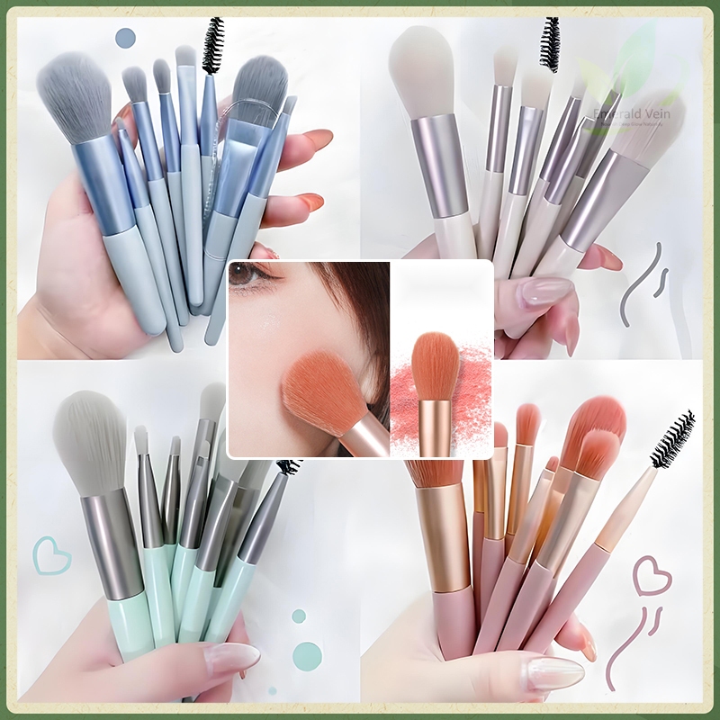 8 ชิ้น ชุดแปรงแต่งหน้า สำหรับมือใหม่ แปรงตา แปรงไฮไลท์ แปรงบลัช แปรงอายไลเนอร์ แปรงแต่งหน้ามืออาชีพ ราคานักเรียน