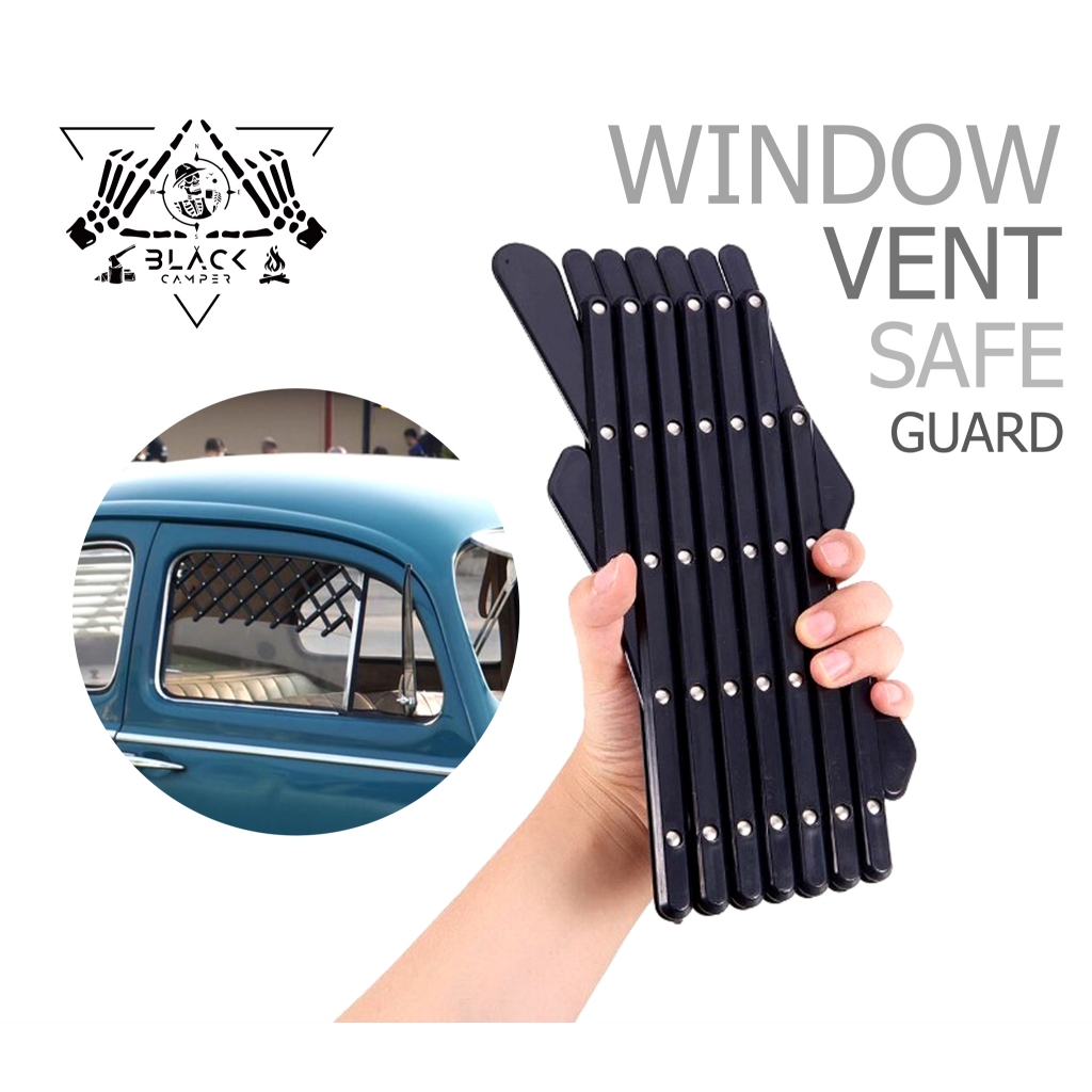 Window Vent Safe Guard Ventilation Grill ตะแกรงติดกระจกรถยนต์พับได้ ระบายอากาศป้องกันไม่ให้สัตว์เลี้ยงกระโดดออกนอกรถยนต์