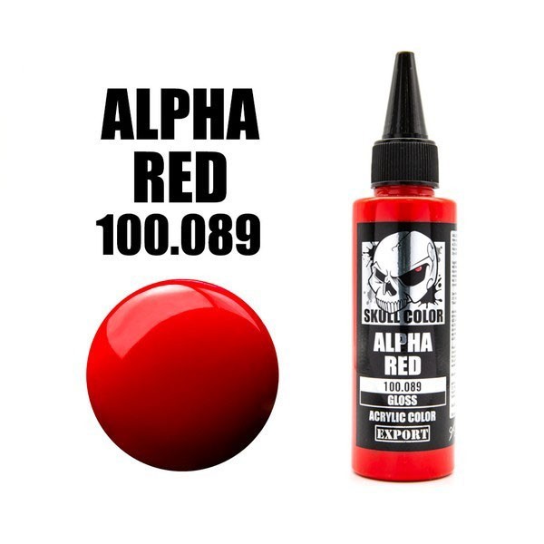 ( เฉพาะส่งด่วน กท ) Skull Color 100.089 Alpha Red 60 ml (Gloss) 8853100903892 (สี)