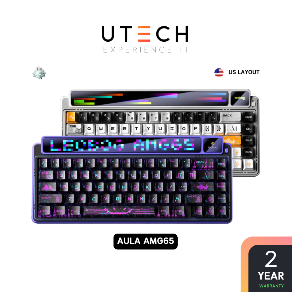 คีย์บอร์ดไร้สาย AULA x LEOBOG AMG65 Dual Display Gasket Mechanical Keyboard by UTECH
