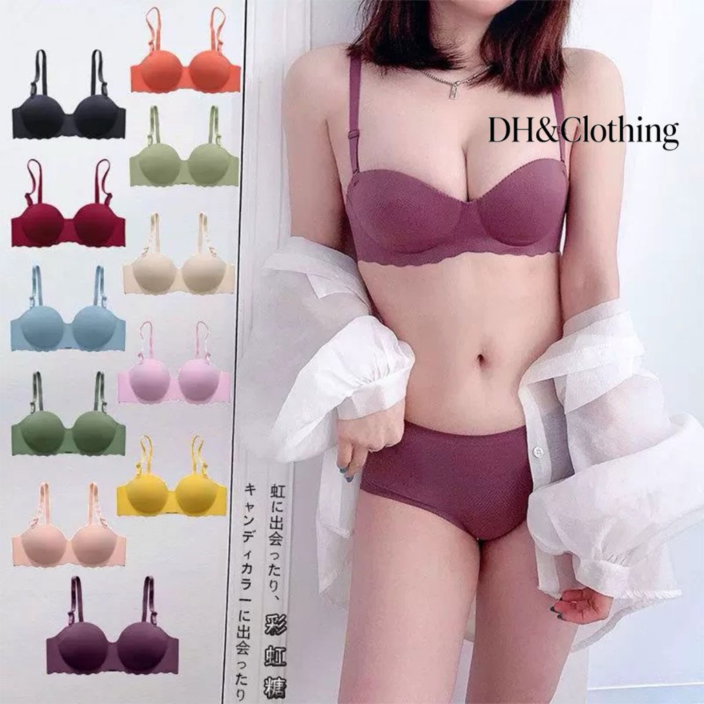 Dreehalo เสื้อในไร้โครง สีพาสเทล บราไร้โครง ไร้ขอบ เสริมฟองน้ำ ดันทรง ดีไซน์สวย 2 ตะขอ เสื้อชั้นในผู้หญิง E010