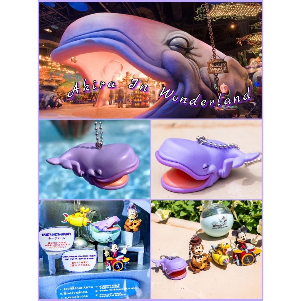 Keychain Sleepy Whale Shop Disney Figure Tokyo Resort Limited gachapon พวงกุญแจปลาวาฬหลับจาก Mermaid