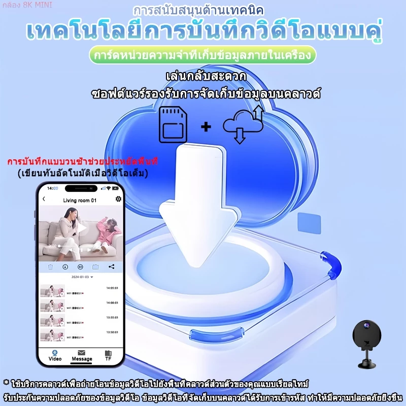 【มุมกว้างพิเศษ 360°】 4K/Full HD กล้องวงจร กล้อง 360 องศา ก้องวงจรปิด วงจรปิด thumbnail 9