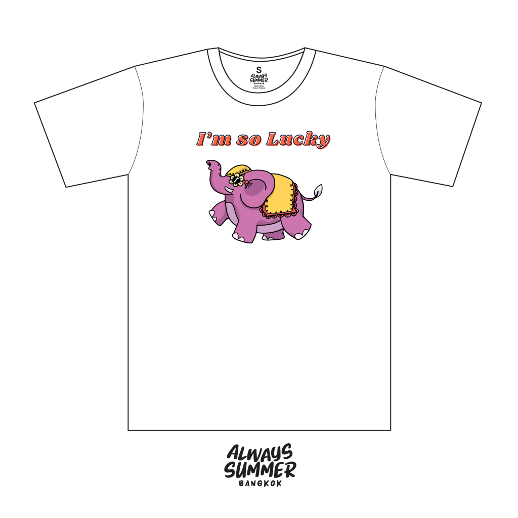 Always Summer BKK Anywhere T-Shirt Lucky Elephant เสื้อยืดช้างโขคดี