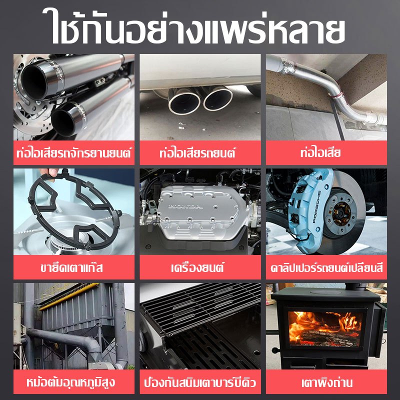 🔥ทนทานนานถึง 50 ปี🔥สีที่ทนต่ออุณหภูมิสูง สีสเปรย์ทนความร้อนสูง กันน้ำและกันสนิม ไม่กลัวไฟ 500 ml ใช้พ่นท่อไอเสีย สีสเปรย - รูปที่ 6