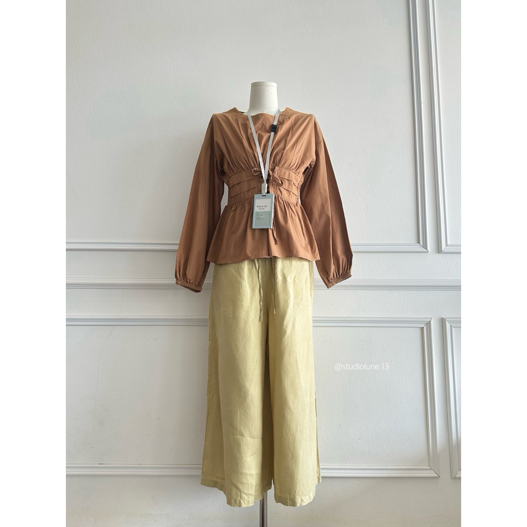 เสื้อเชิ้ตลายทาง และ กางเกงลินิน L(01-12 / L(01)-13