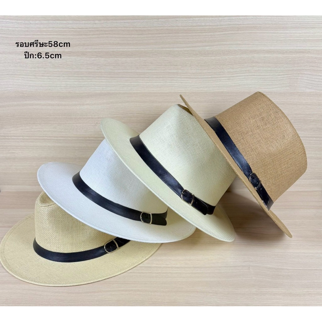 หมวกสานทรงปานามางานสวยสินค้าพร้อมจัดส่ง