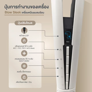 New KIKI&CO เครื่องหนีบพร้อมไดร์ 2in1 Blow Sleek (KBS)หนีบพร้อมไดร์ ให้ผมเปียกสู่แห้งใน5นาที ได้ผมตรง นุ่ม สวย และเงางาม