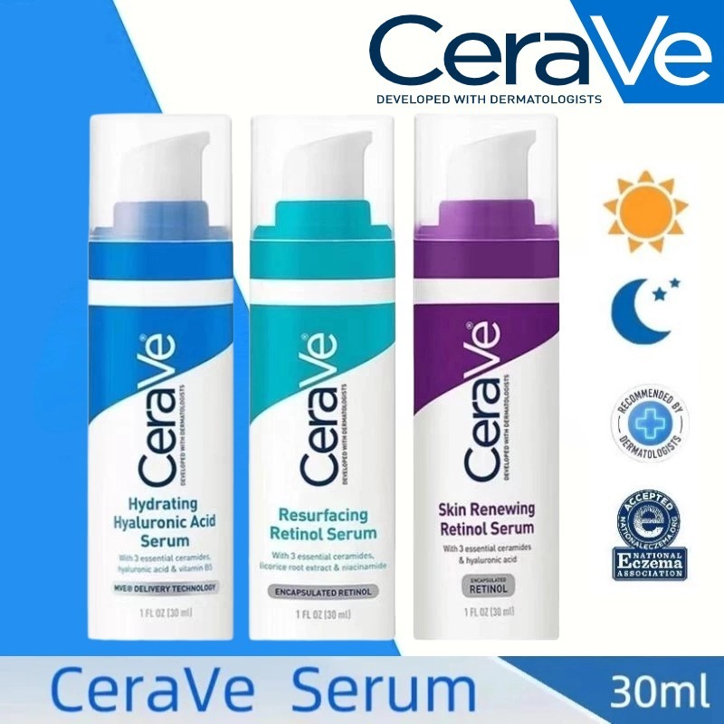 Cearve Hydrating Hyaluronic Acid/Resurfacing/Skin Renewing Retinol Serum 30ml