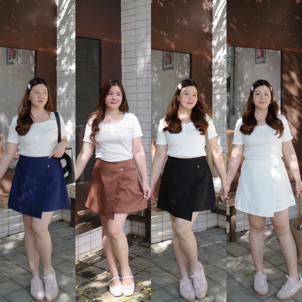 (❤️เอวสูงถึง 46") Bella Skirt กระโปรงสาวอวบ กระโปรงทรงป้าย