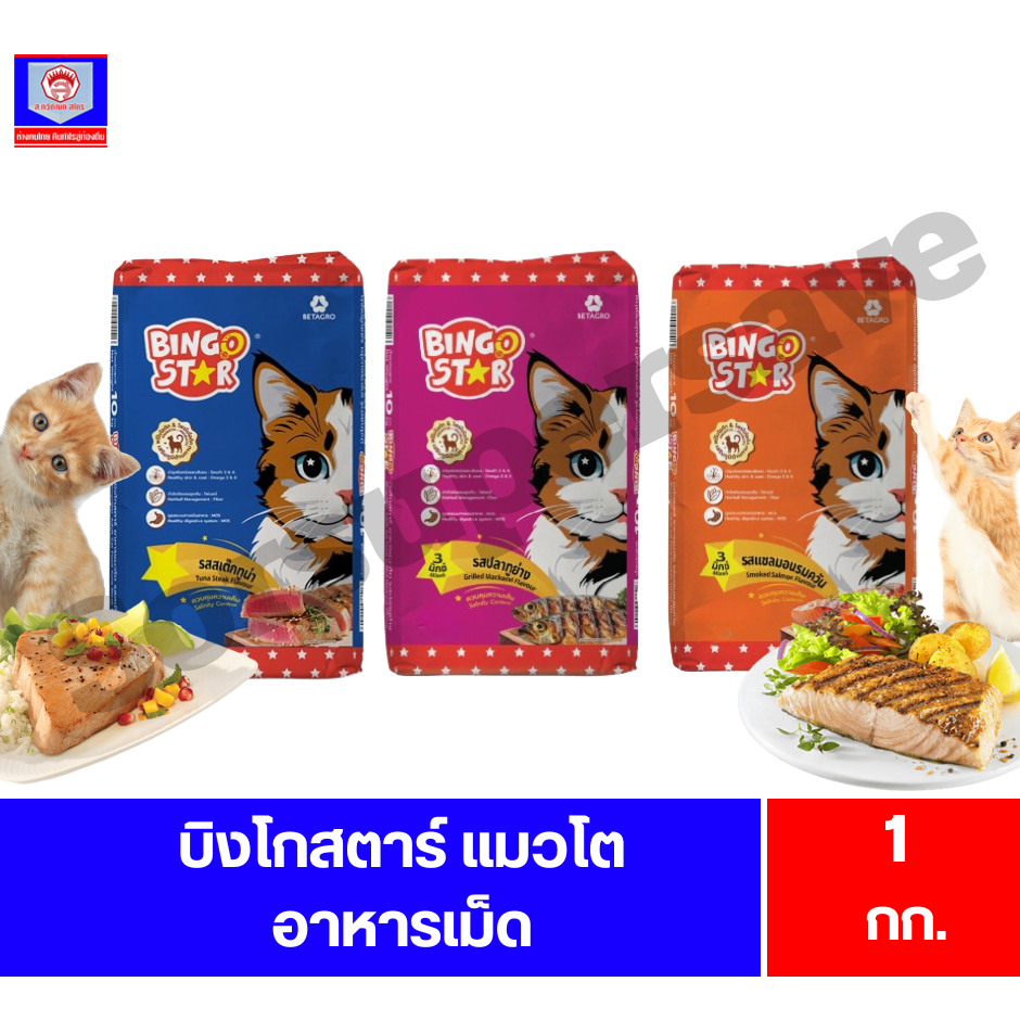 บิงโกสตาร์ Bingo Star อาหารแมว ชนิดเม็ด ขนาด 1kg.