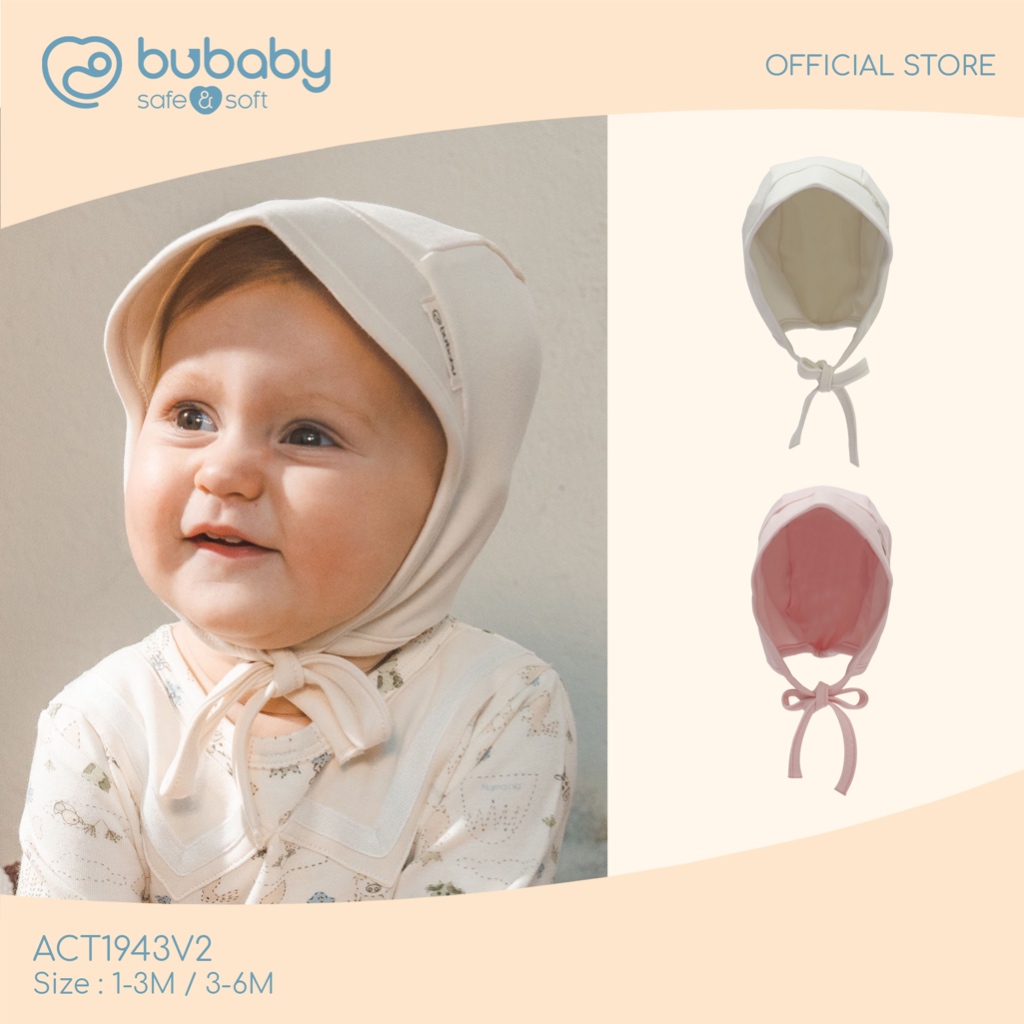 BU Baby Brimmed Bonnet หมวกมีปีกหน้ากันแดด UV ใยไผ่สำหรับเด็กทารก ACT1943V2