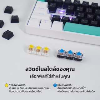 FANTECH คีย์บอร์ดเกมมิ่ง Keyboard Mechanical ไฟRGB 16 โหมด Hot-Swap 5Pin สวิตช์เปลี่ยนได้ รุ่น MK613
