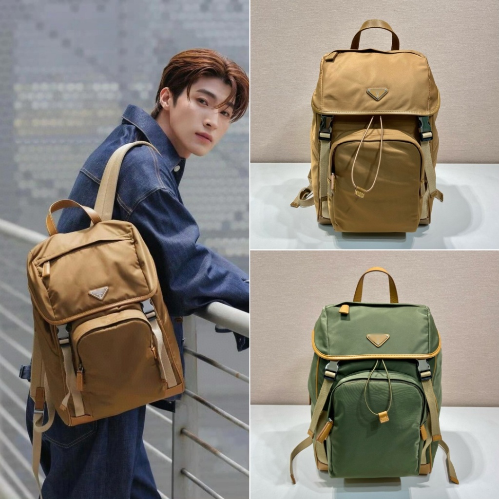 Pre order ราคา7800 Pd หนังวัว ไนลอน กระเป๋าเป้ 2VZ135 Size27*45*17cm