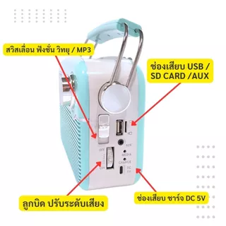 วิทยุโซล่าเซลล์ ลำโพงโซล่าเซลล์ บลูทูธ FM AM Mp3 bluetooth Concert S11 ถ่านชาร์ทในตัว พร้อมสายไฟ