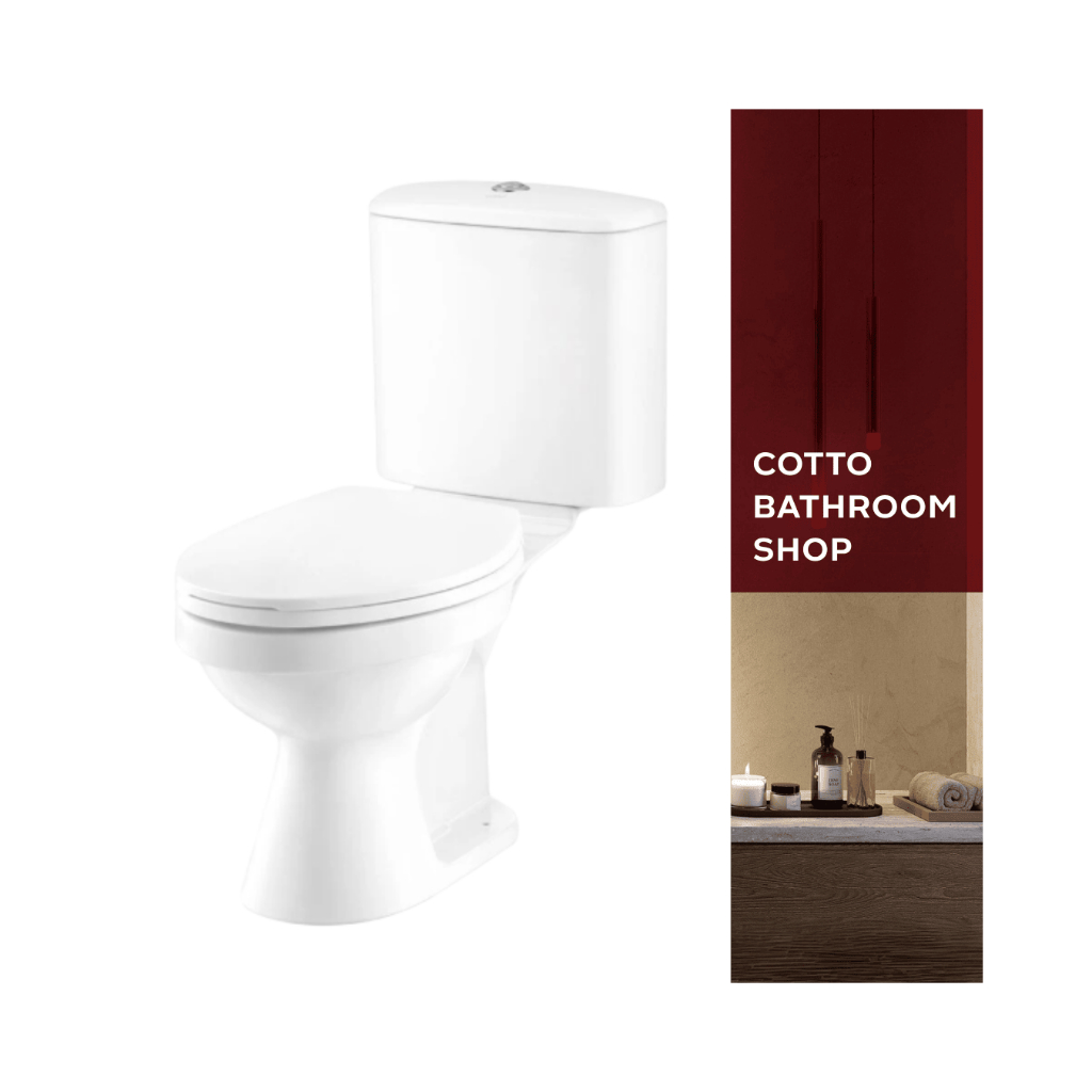 COTTO สุขภัณฑ์แบบสองชิ้น รุ่น C13440 WH BEN 3/4.5L Closet (N)