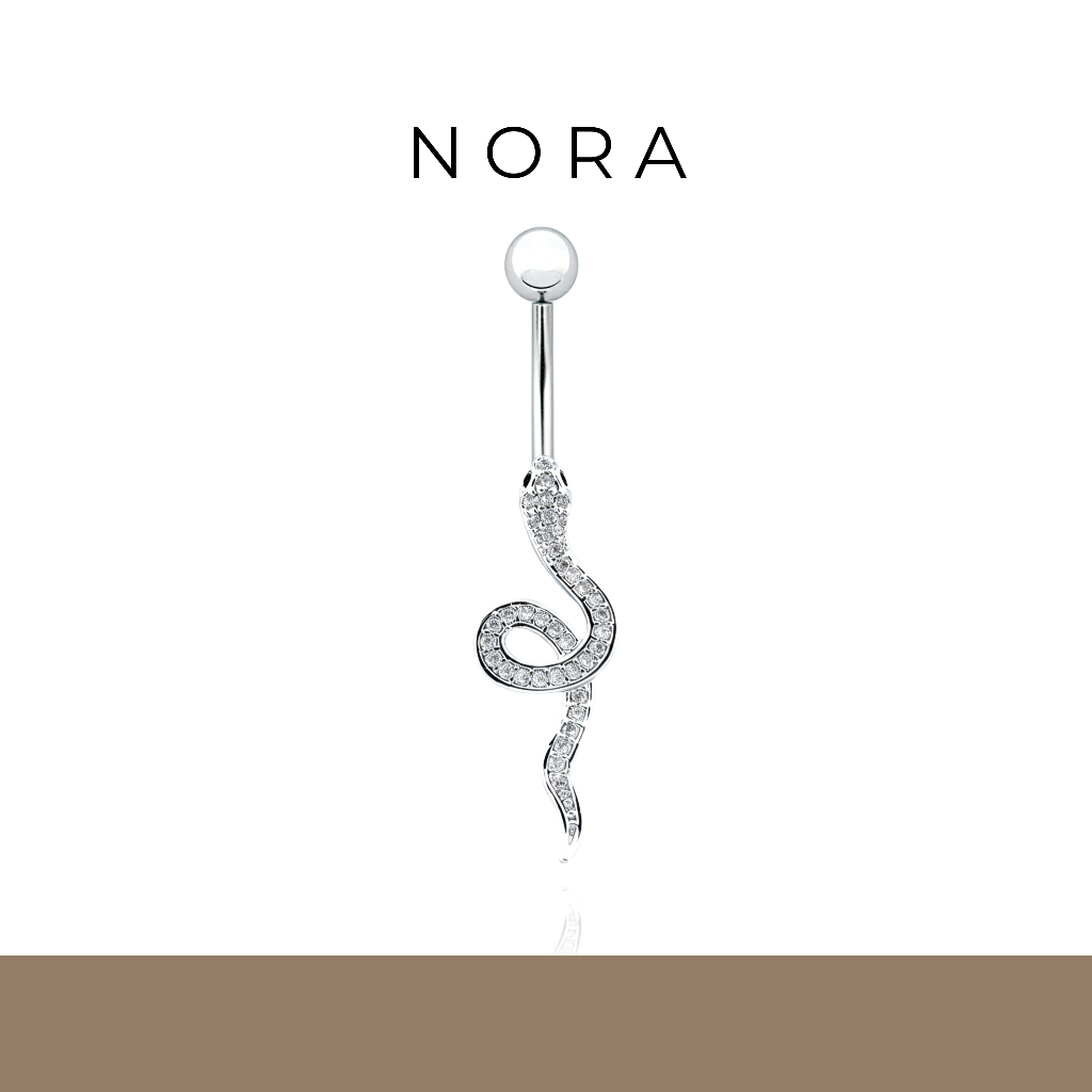 Jewelry แหวนสะดือ ปุ่มท้องแหวน สเตนเลส งู ใกล้ชิด เจาะสะดือ เครื่องประดับหน้าท้อง NR250901