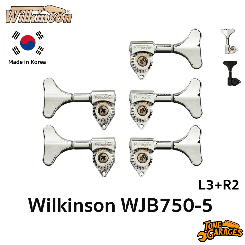 Wilkinson WJB750-5 5-String Bass Tuner ลูกบิดเบส 5 สาย ใบหางปลา Made in Korea