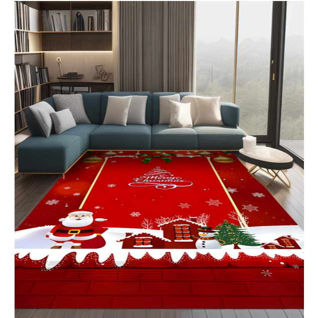 BONAS พรม พรมคริสต์มาส 160 * 230 CM พรมห้องนั่งเล่น พรมห้องนอน อนุภาคกันลื่นที่ด้านล่าง สามารถใช้เป็