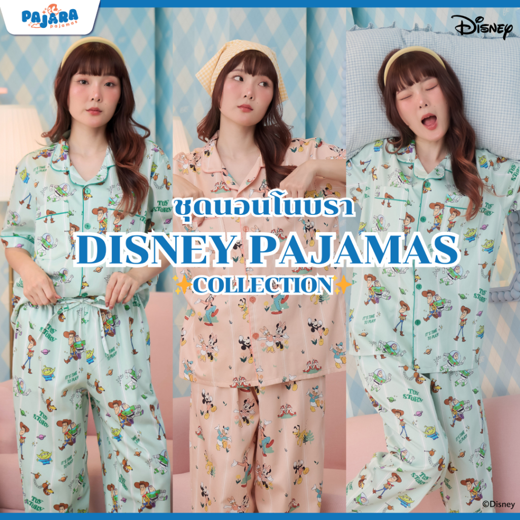NEW ชุดนอน Pajara Pajamas (Premium) MKF-THU-001 ลาย Mickey Mouse ลิขสิทธิ์แท์ Disney ผ้า Cotton Sati