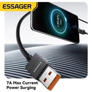 Essager 100W A/C-C สายเคเบิลข้อมูลจอแสดงผลดิจิทัลที่เข้ากันได้อย่างสมบูรณ์พร้อมหัวเข็มขัดวิเศษเพื่อการจัดเก็บที่ง่ายดาย
