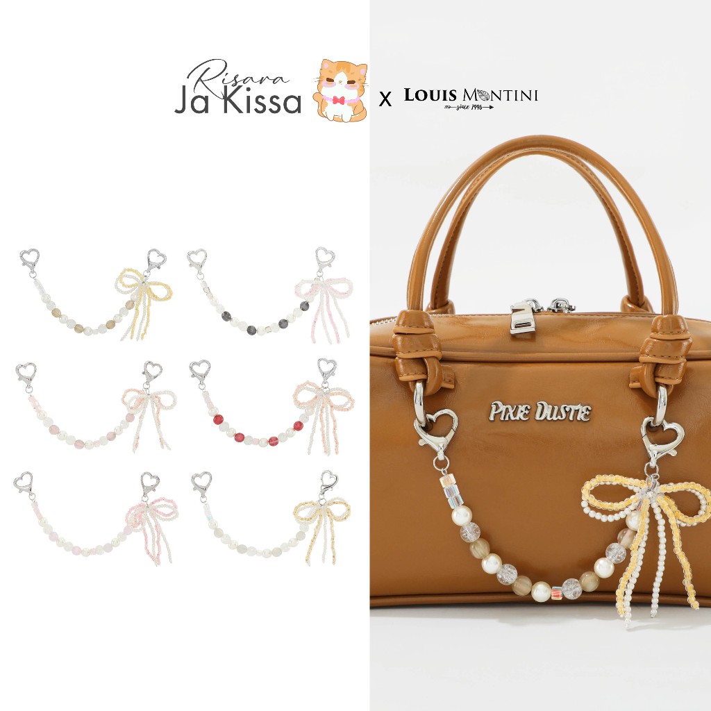 Louis Montini (Charme Ivory) ชาร์มห้อยกระเป๋าแฟชั่น ชาร์มลูกปัด สำหรับตกแต่งกระเป๋าใบโปรด BSAC006