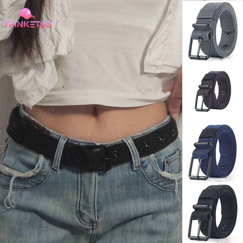 COD🚚ทนทาน หลายรู เข็มขัด ผู้ชาย หัวเข็มขัดแบบเข็ม ตกแต่ง ลำลอง กางเกงยีนส์ อเนกประสงค์-Trinketss