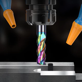 เอ็นมิลคาร์ไบด์ 3 ฟัน อลูมิเนียม สีรุ้ง DLC Coating (M1-M6) Cabide Endmill 3 Flute