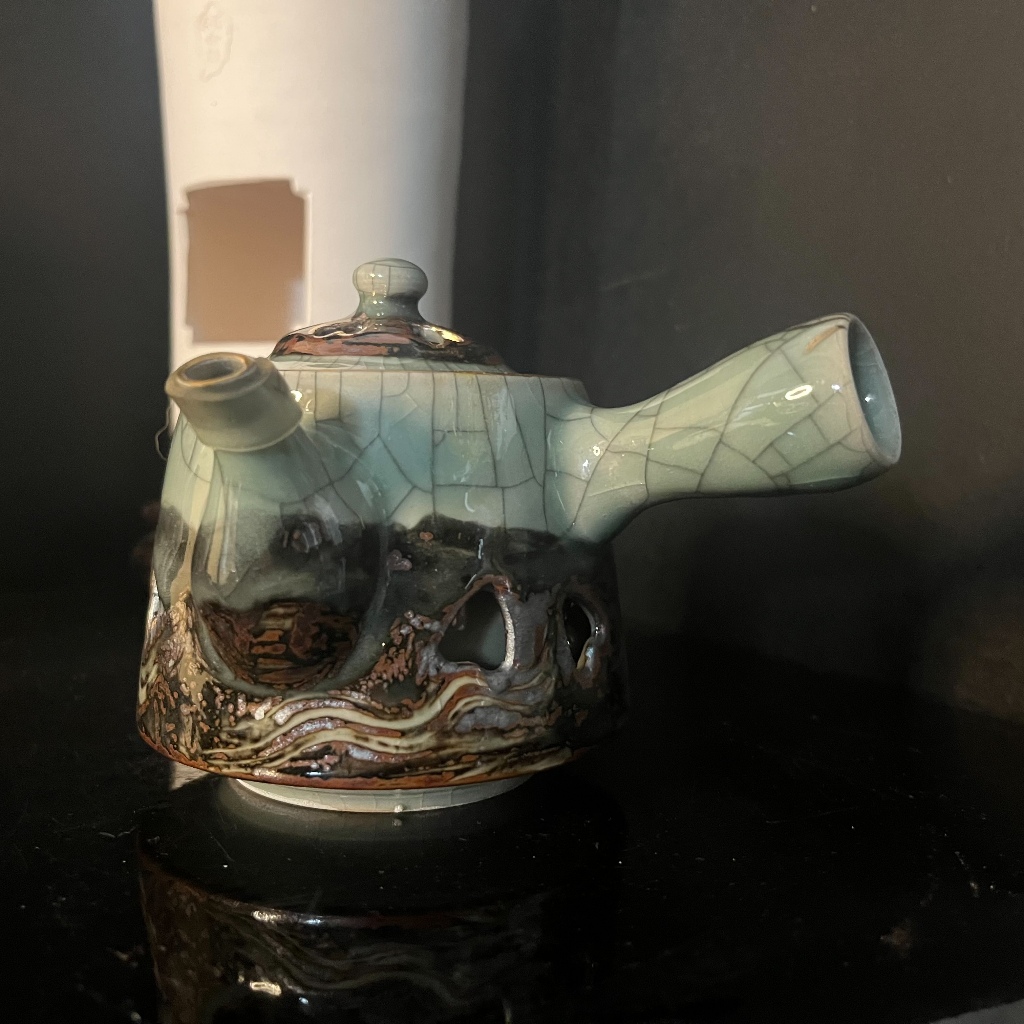 กาน้ำชาญี่ปุ่นโซมะยากิ (Sōma-yaki Kyusu) – งานปั้นดินเผาแท้จากญี่ปุ่น 🇯🇵 กาน้ำชา “คิวสุ” (Kyusu) งาน