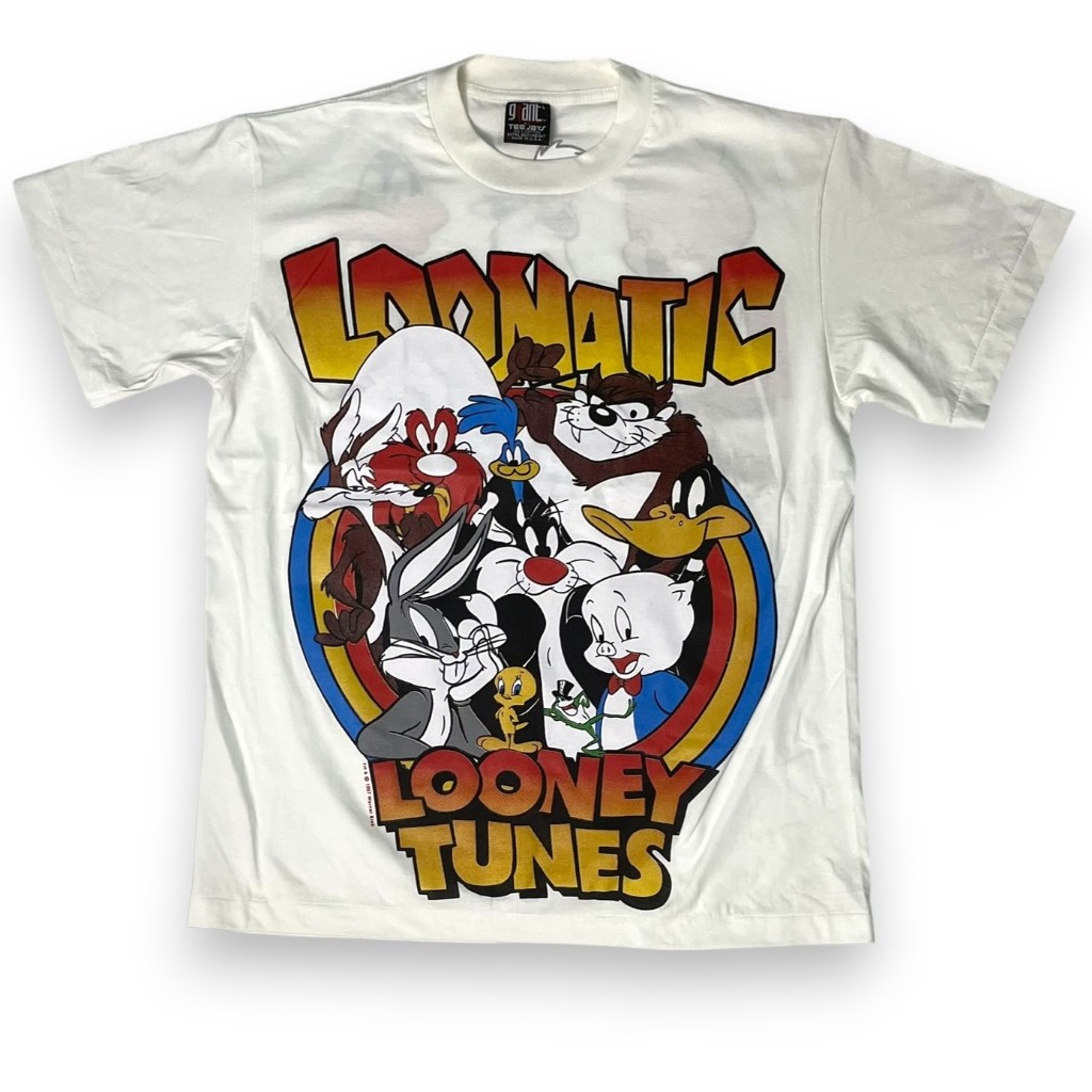 เสื้อการ์ตูนวินเทจ Looney Tunes All-Stars สกรีนใหญ่เต็มตัวหน้า-หลัง งานป้าย Giant