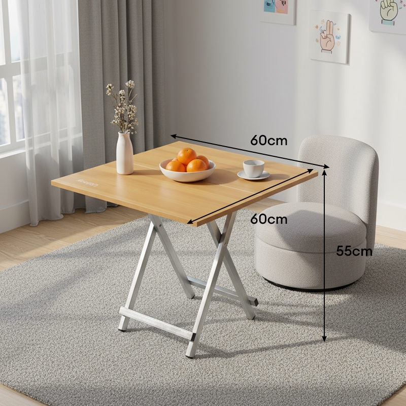 โต๊ะพับสี่เหลี่ยม โต๊ะกินข้าวแบบพกพา โต๊ะพับแบบพกพาสำหรับใช้ในครัวเรือน - รูปที่ 5