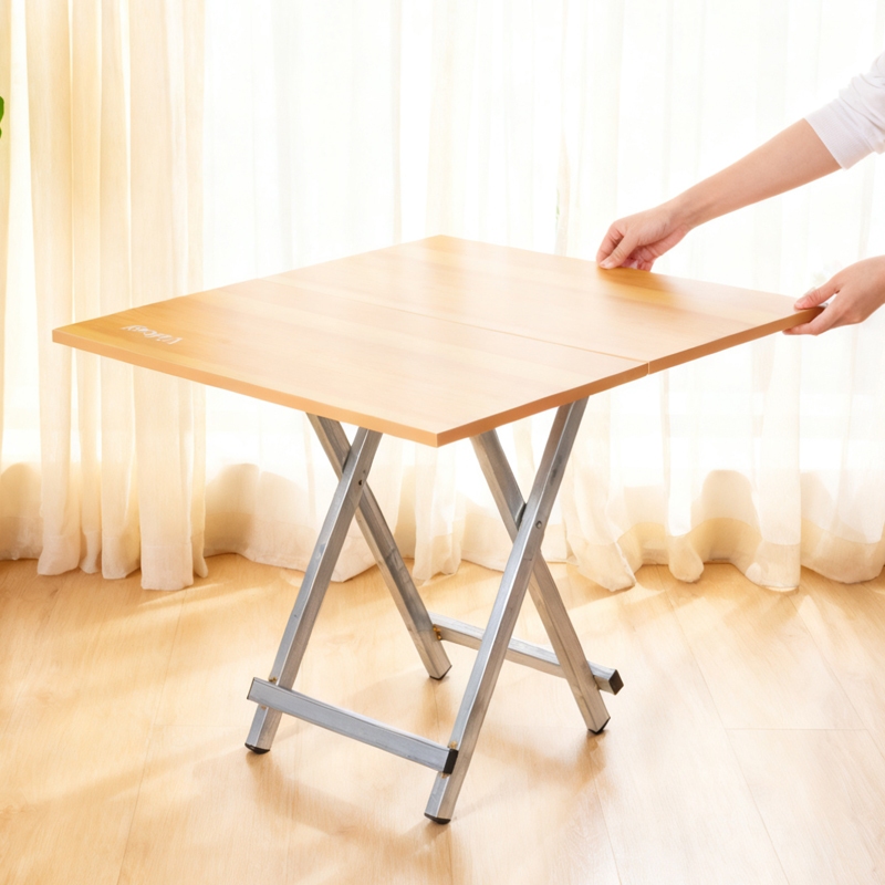 โต๊ะพับสี่เหลี่ยม โต๊ะกินข้าวแบบพกพา โต๊ะพับแบบพกพาสำหรับใช้ในครัวเรือน - รูปที่ 6