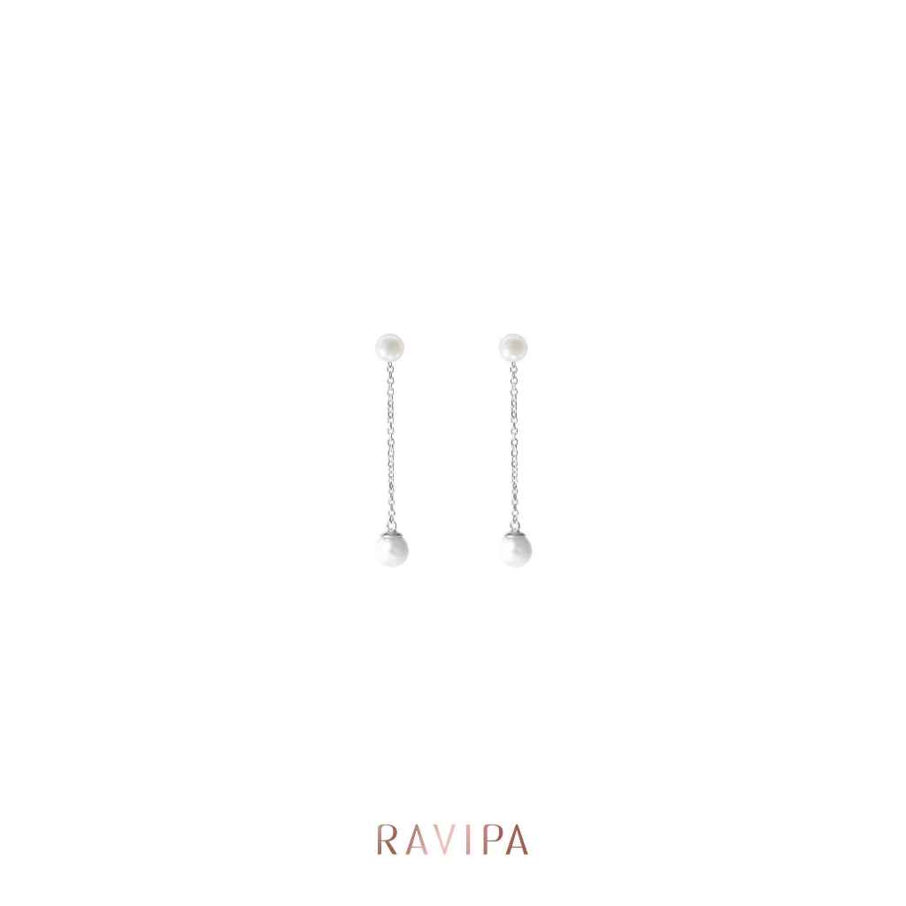 Ravipa | Falling Pearl Earring -ต่างหูมุกน้ำจืดแท้