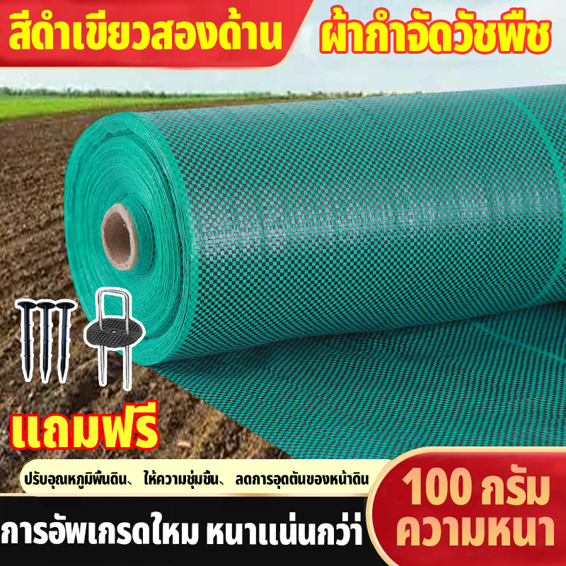 พลาสติกคลุมดินหนาขึ้น ผ้าคลุมหญ้า พลาสติกคลุมวัชพืช พืชคลุมดิน ขนาด2x50 1x100 2x100 3x50 สำหรับป้องกันหญ้าและจ