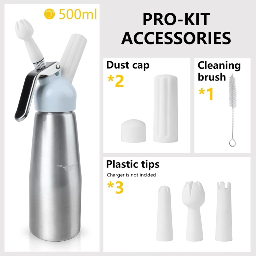 กระบอกทำวิปครีม Cream Whipper ขนาด 500ml. อลูมิเนียม รูปที่ 4