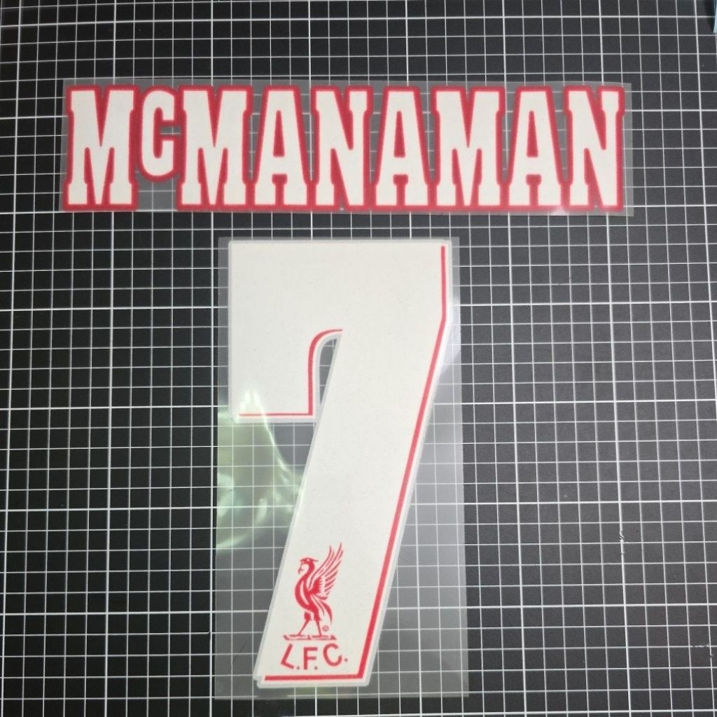 McManaman 7 Liverpool Home 1996-97  Printinng  Nameset Flock ชื่อเบอร์ กำมะหยี่ ลิเวอร์พลู แม็คก้า