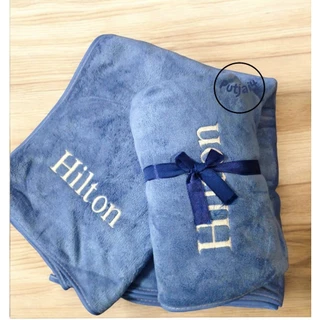 ผ้าเช็ดตัวนาโน hilton เกรดพรีเมี่ยมโรงแรม 5 ดาว ซับน้ำดีเยี่ยม ไม่เป็นขุย ผ้าขนหนูผืนใหญ่ ขนาด 70-140CM