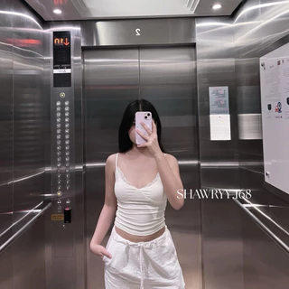 [NEW] SHAWRYY - Lace Lora Top สายเดี่ยวผ้านิ่ม แต่งลูกไม้ คัตติ้งกระชับสบาย สายปรับได้