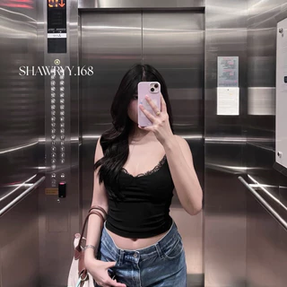 [NEW] SHAWRYY - Lace Lora Top สายเดี่ยวผ้านิ่ม แต่งลูกไม้ คัตติ้งกระชับสบาย สายปรับได้