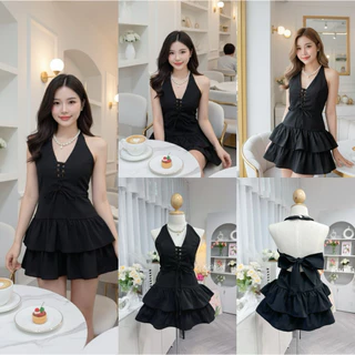 (อก32-40)“MELINE LACEY DRESS” – เดรสสายผูกหลังระบายสองชั้น งานน่ารัก เรียบหรูดูแพง