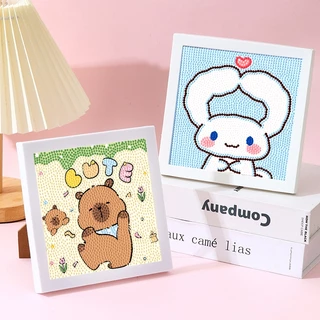 (พร้อมส่ง)ครอสติสคริสตัล diamond painting ภาพวาดเพชร ลายซานริโอ้น่ารัก คุโรมิ 18.5*18.5 cm DIY ของเล่นเด็ก การทำสมาธิ