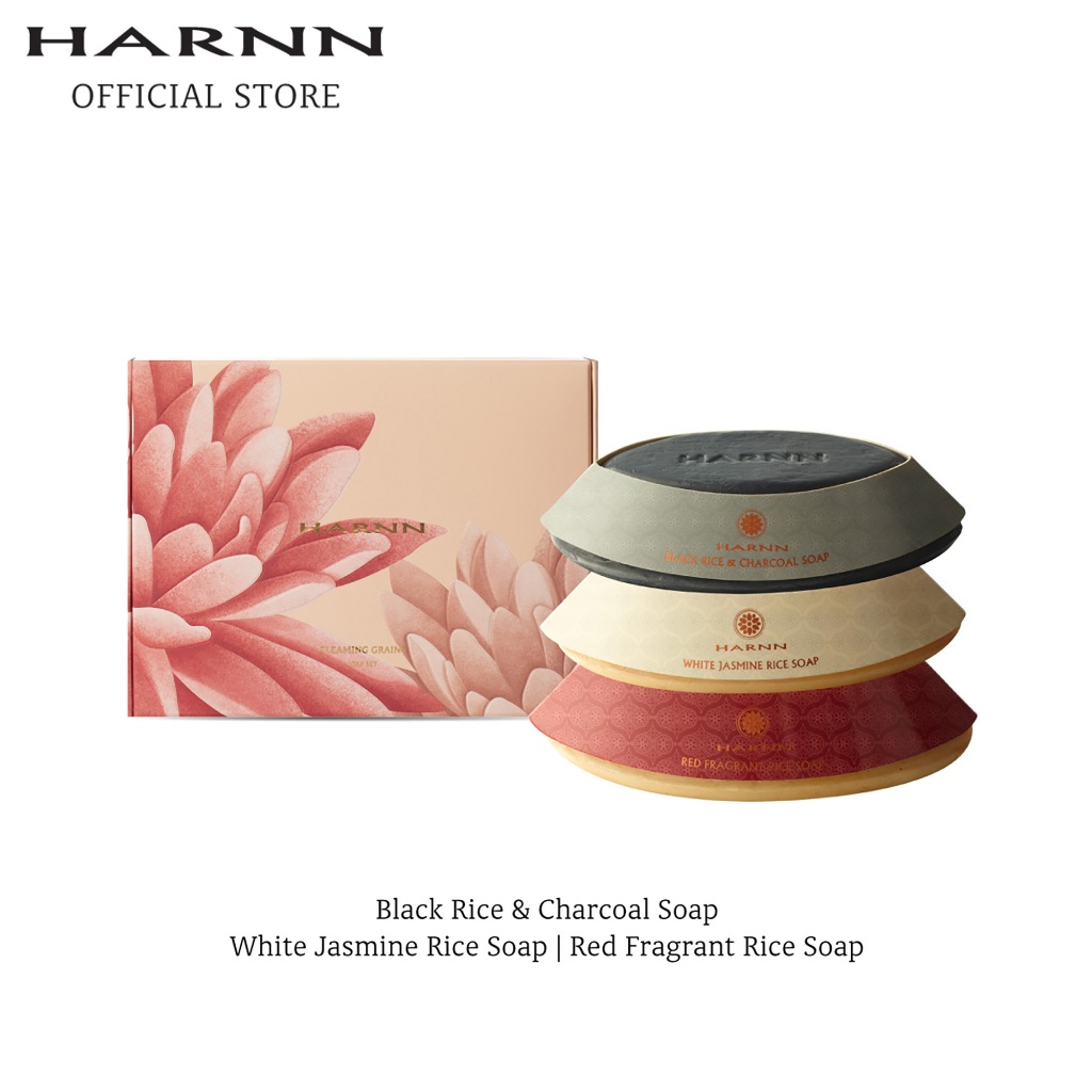 HARNN GLEAMING GRAINS SOAP SET (BLACK RICE-WHITE RICE-RED RICE)