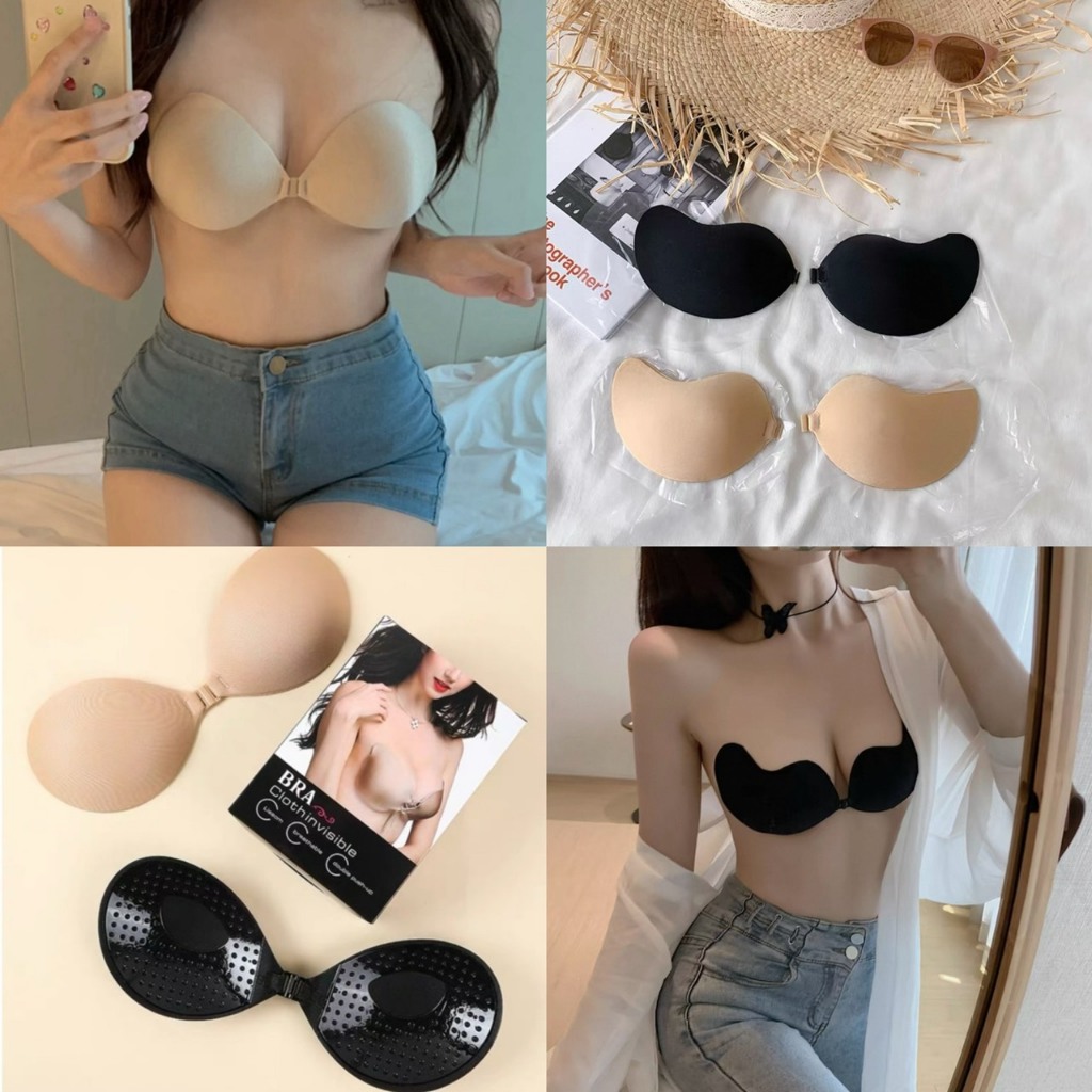 shop_mkl บราไร้สาย ตะขอหน้า  อกชิดติดทน  กันน้ำ กันเหงื่อ มีกล่อง กาวเหนียวพิเศษโดนน้ำไม่หลุดง่าย #Y66