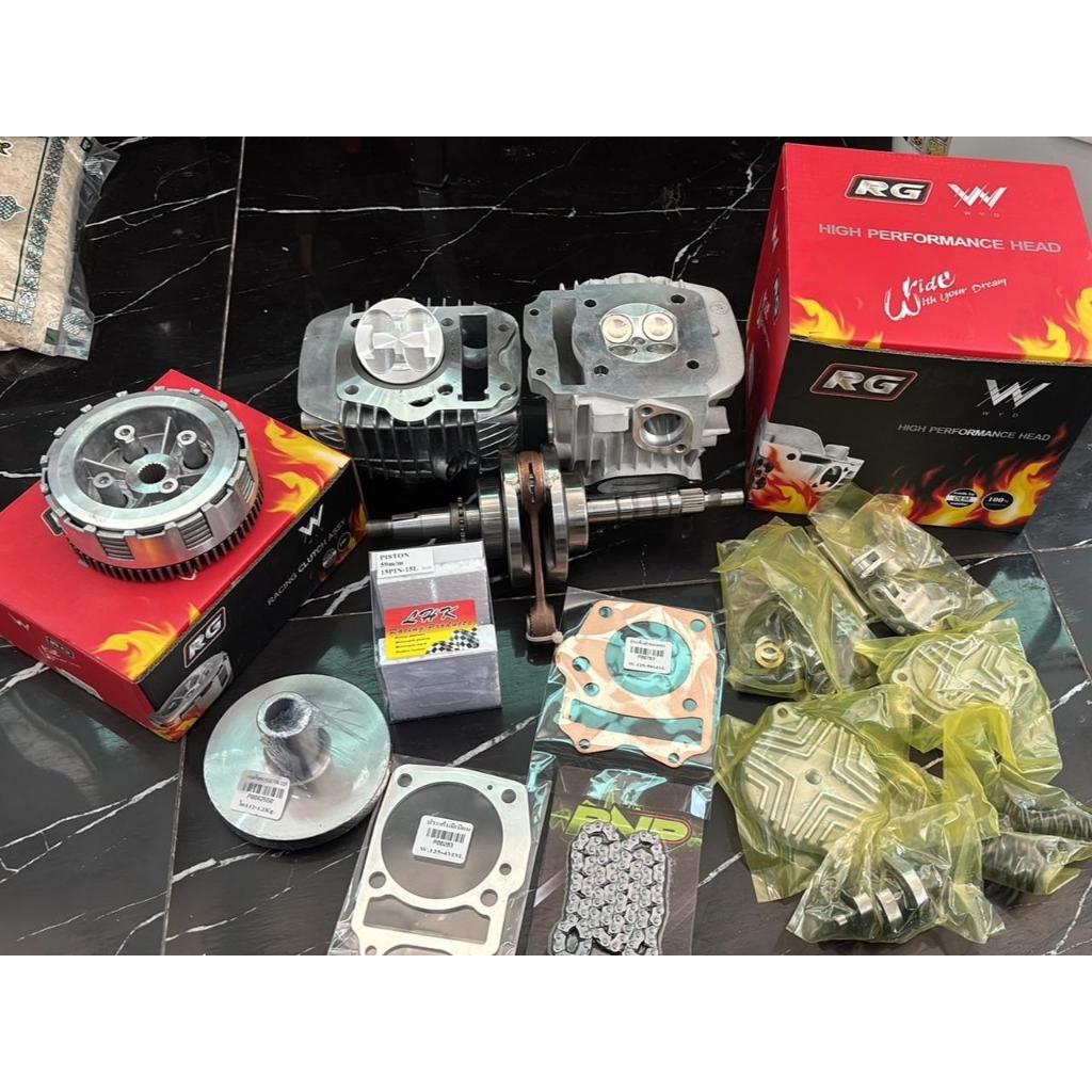 RG ชุดฝาสูบงาน RG+เสื้อ ลูก70-74 วาล์ว 27/24 ชัก 5-ชัก7ชัก9 4V พร้อมข้อเหวี่ยงชัก5 ก้านGTO และชุดครั