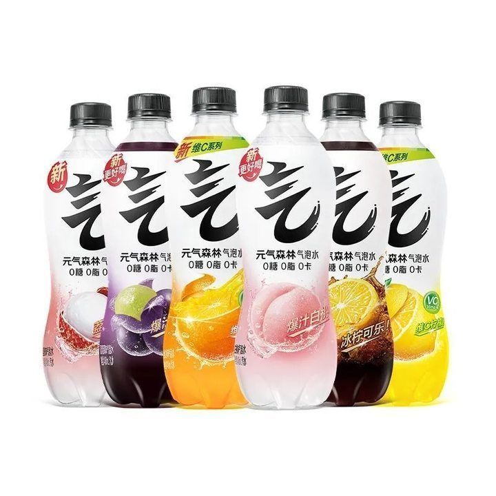 น้ำโซดา Yuanqi Forest ขนาด 480 มล. หนึ่งกล่องมี 15 ขวด