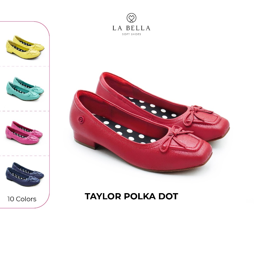 LA BELLA  รองเท้าคัชชูหนังแกะ รุ่น TAYLOR POLKA DOT - COLORFUL