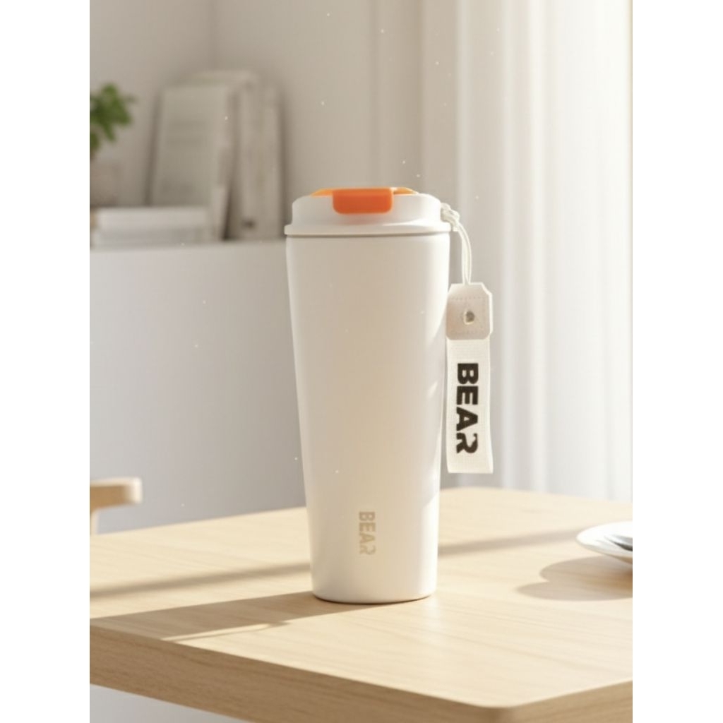 แก้ว BEAR 2 Ways 600ml Sus304 เปิด 2 ทาง มีหลอดในตัว มีสายคล้องมือ